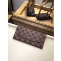 Replica Louis Vuitton Damier Ebene Canvas EMILIE WALLET N63544 Red HY25229Yn66