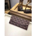 Replica Louis Vuitton Damier Ebene Canvas EMILIE WALLET N63544 Wine HY25533Vi77