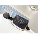 Replica LOUIS VUITTON NEW WAVE Originl Leather Shoulder Bag M56466 Black HY11037BB13