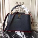 Replica Louis Vuitton Original Leather CAPUCINES BB M54419 Black HY26865rH96