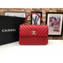 Replica Top Chanel CC original lambskin top handle flap bag V92236 red&Gold-Tone Metal HY10192Cq58