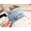 Replica Top Chanel classic card holder AP0374 sky blue HY20019Vx24