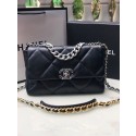 Replica Top CHANEL Lambskin 19 Flap Bag AS1161 black HY2030ll80