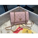 Replica Top Chanel mini Shoulder Bag Grained Calfskin&Gold-Tone Metal AP2804 pink HY5419Vx24