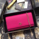 Replica Top Gucci GG Marmont leather chain wallet 546585 rose HY7609Vx24