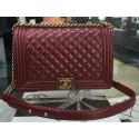 Top Boy Chanel Flap Bag Wine Original Sheepskin Leather A67088 Gold HY19096eo14