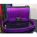 Top Boy Chanel Flap Shoulder Bag Snake Leather A67085 Purple HY16541eo14