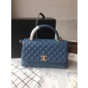 Top Chanel Classic Top Handle Bag Blue Original Leather A92292 Gold HY13202lE56