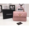 Top Chanel Classic Top Handle Bag Pink Sheepskin Leather A92991 Gold HY7781eo14