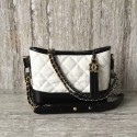 Top Chanel Gabrielly Calf Leather Shoulder Bag 93823 Black&White HY17947lE56