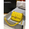 Top Chanel mini Shoulder Bag Lambskin&Gold-Tone Metal AS3205 yellow HY14662lE56