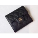 Top Chanel Tri-Fold Wallet Cannage Pattern Leather A48981 Black HY5136yq38