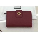 Top Gucci Calfskin Leagther Wallet 337023 Red HY23751yq38