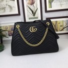 AAA 1:1 Gucci GG Marmont Medium Matelasse Shoulder Bag 453569 Black HY23452vi59