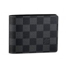 AAA Louis Vuitton Damier Canvas Multiple Wallet N60895 Black HY4699zK34