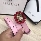 AAA Replica Gucci 2CM Leather Belt 414521 Pink HY16358VB75