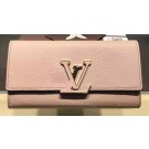 AAA Replica Louis Vuitton Litchi Leather LOUISE WALLET M60766 Light Pink HY9305Oy84