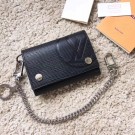 AAA Replica Louis Vuitton RIVETS CHAIN Wallet 63518 Black HY1393VB75