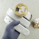 AAAAA Knockoff Gucci 38mm Leather Belt GG57099 OffWhite HY14765Pg26