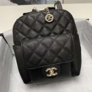 Best Chanel Grained Calfskin & Gold-Tone Metal backpack AS0003 black HY15122kr25