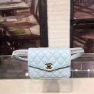 Best Chanel Original waist pack Sheepskin 4771 sky blue HY20232kr25