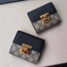 Best Quality Gucci GG Supreme Canvas Padlock Wallet 453155 Black HY23879xb51