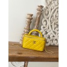 Cheap Chanel mini Shoulder Bag Lambskin & Gold-Tone Metal 81208 yellow HY19186ZZ98