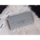 Fake Chanel Classic Flap Wallet A31506 grey Gold-Tone Metal HY17866QF99