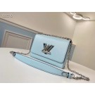 Fake Louis vuitton original epi leather TWIST MM M66119 sky blue HY15010ny77