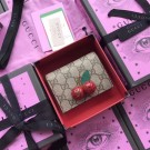 Gucci GG Supreme Card Case with Cherries 476050 Red HY19600ki86