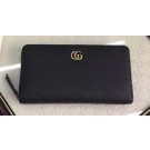 Gucci Leather Zip Around Wallet 456117 Black HY19340Jz48