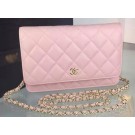 Imitation Chanel WOC mini Flap Bag Pink Sheepskin A5373 Gold HY35QN34