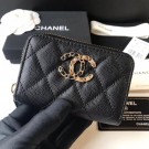 Replica CHANEL 19 Grained Calfskin & Gold-Tone Metal Wallet AP1842 black HY16851sA83