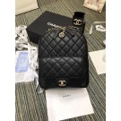 Replica Chanel Grained Calfskin & Gold-Tone Metal backpack AS0004 black HY18567it96