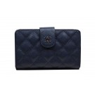 Replica Fashion Chanel Matelasse Bi-Fold Wallet Original Cannage Pattern Leater CHA48667 Royal HY17833HM85