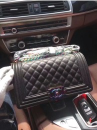 2017 Chanel Leboy Original Deerskin Leather 67087 Black HY17853Nw52