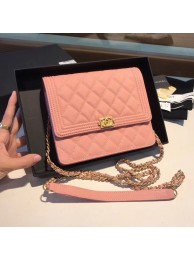 AAA 1:1 Boy chanel clutch with chain A84433 pink HY7702yF79