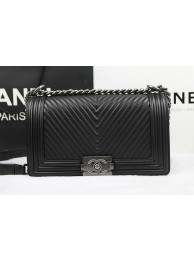 AAA 1:1 Boy Chanel Flap Shoulder Bag Herringbone Stitching A92493 Black HY5147yF79