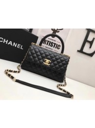 AAA 1:1 Chanel Classic Top Handle Bag Black Original Leather A92991 Gold HY2227yF79