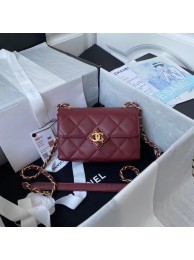AAA 1:1 Chanel Flap Shoulder Bag Original leather AS2633 Wine HY2592yF79