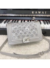 AAA 1:1 Chanel Leboy Original Calfskin leather Shoulder Bag E67086 silver & silver-Tone Metal HY1187vi59