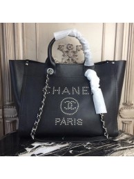 AAA 1:1 Chanel original Calfskin Leather Tote Bag 78900 black HY18652yF79