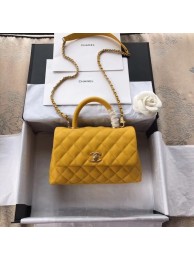 AAA 1:1 Chanel Small Flap Bag with Top Handle A92990 yellow HY11717yF79