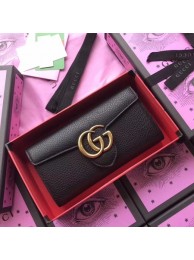 AAA 1:1 Gucci GG Marmont Matelasse Leather Wallet 400586 Black HY11042vi59
