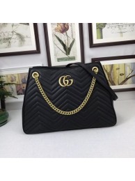 AAA 1:1 Gucci GG Marmont Medium Matelasse Shoulder Bag 453569 Black HY23452vi59