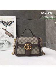 AAA 1:1 Gucci GG Marmont mini top handle bag 547260 brown HY13232vi59