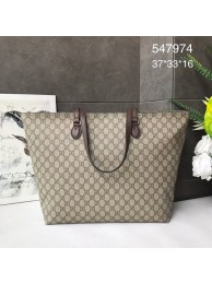 AAA 1:1 Gucci GG Supreme canvas medium tote bag 547974 brown HY5567vi59