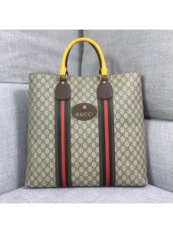 AAA 1:1 Gucci GG Supreme Canvas tote bag 473870 Yellow&brown HY19072vi59
