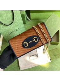 AAA 1:1 Gucci Horsebit 1955 chain wallet 621892 brown HY18342vi59