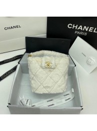 AAA Chanel flap bag Shearling Lambskin & Gold-Tone Metal AS2241 white HY1414zK34